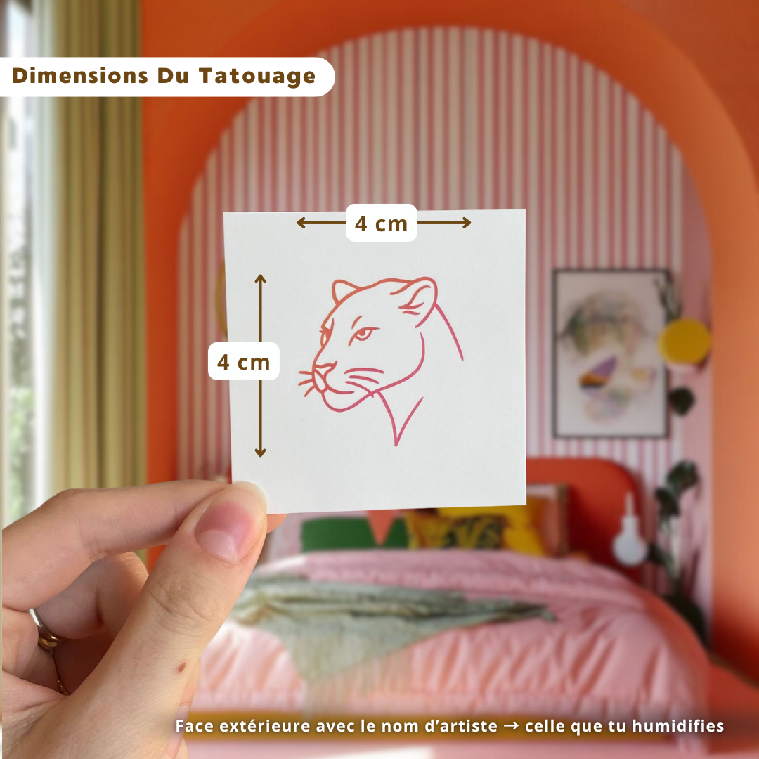 Panthère Minimaliste - Tatouage Éphémère