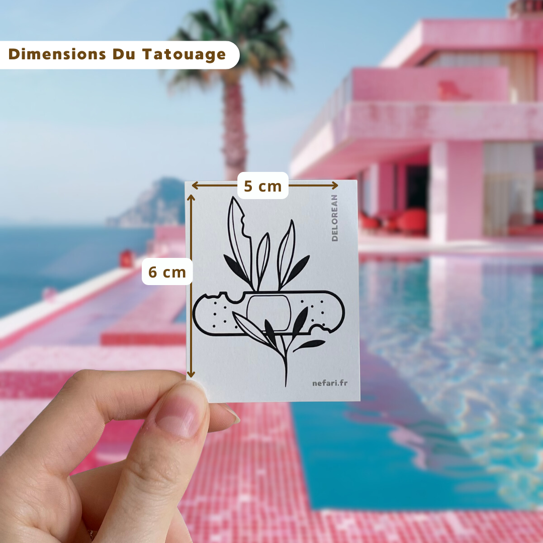 Pansement et feuillage - Tatouage Éphémère