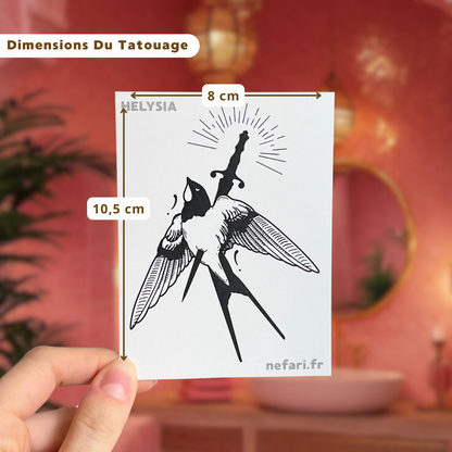 Pie Déchue - Tatouage Éphémère