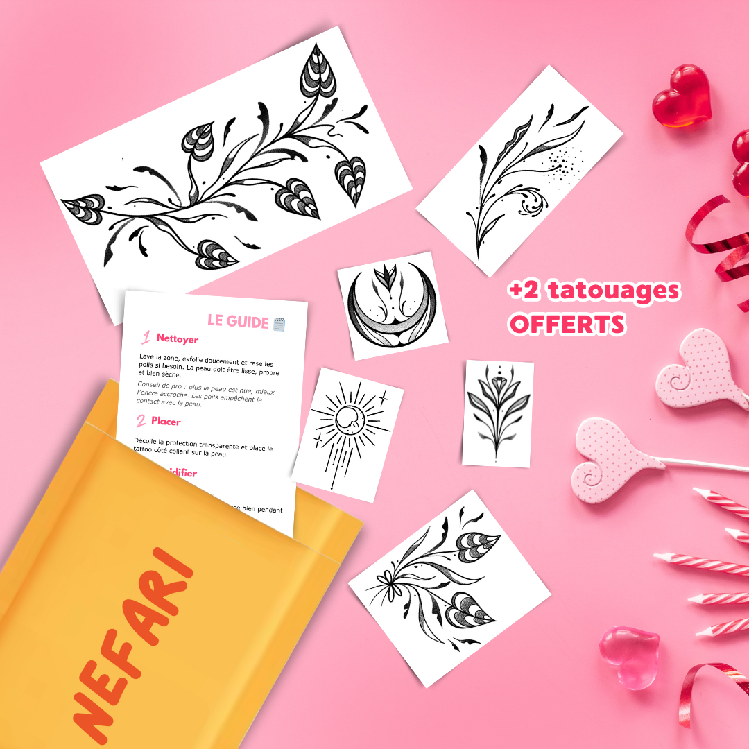 Pack Cadeau Nefari - 6 Tatouages Éphémères