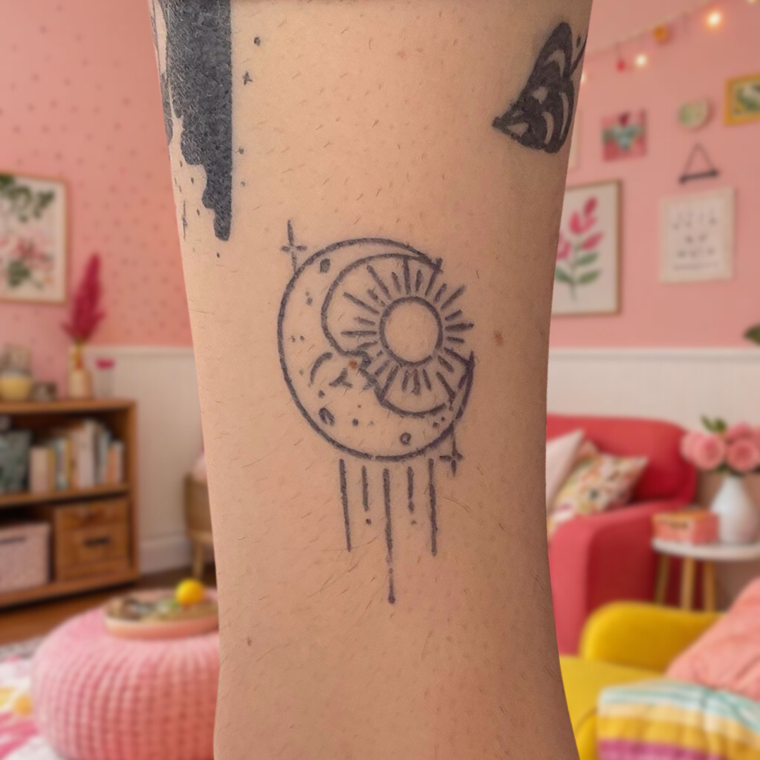 Moon and Sun - Tatouage Éphémère