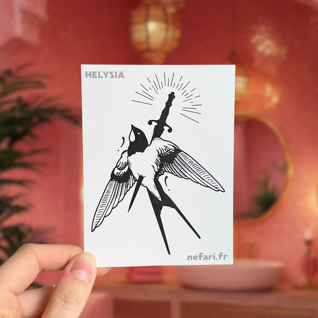 Pie Déchue - Tatouage Éphémère